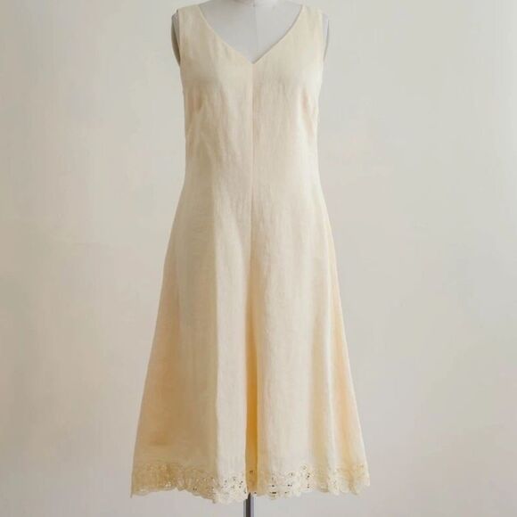 Talbots Irish Linen Sleeveless Lined Dress - Picture 1 of 8